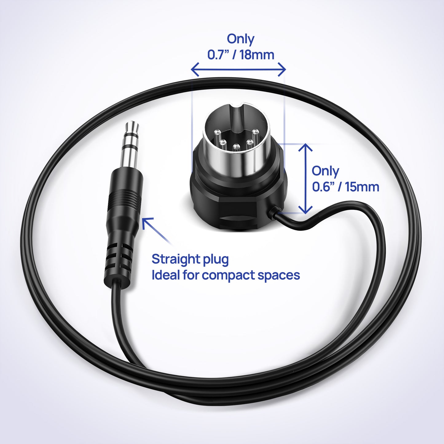 TRS (Straight, 1/8″, type A) to 5-pin DIN MIDI Cable 4-Pack – Various Lengths