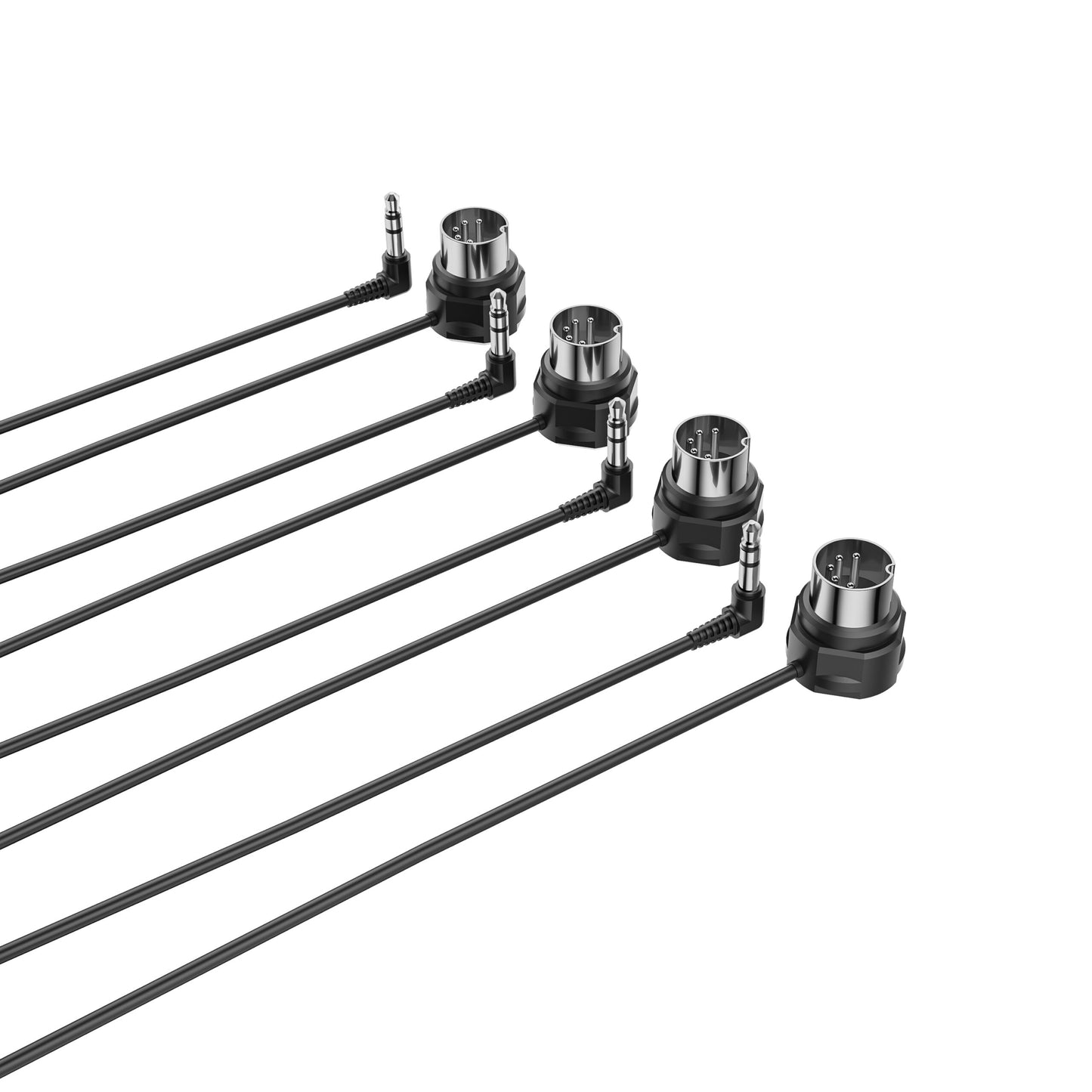 TRS (Angled, 1/8″, type A) to 5-pin DIN MIDI Cable 4-Pack – Various Lengths