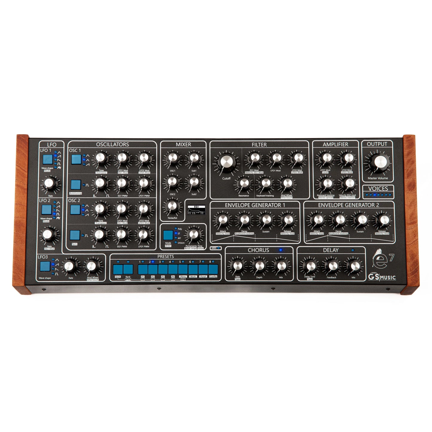 GS Music e7 Analogue Subtractive Synthesis Polyphonic Synthesiser