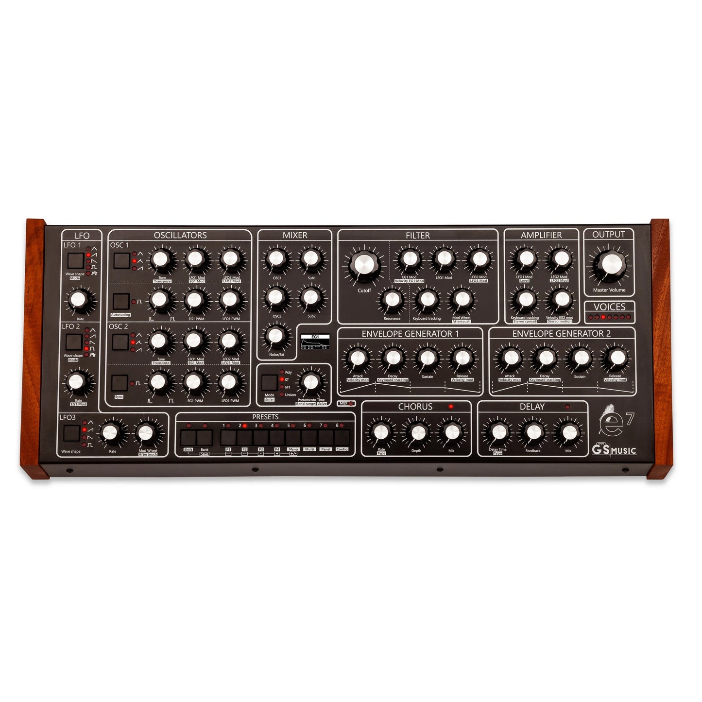 GS Music e7 Analogue Subtractive Synthesis Polyphonic Synthesiser
