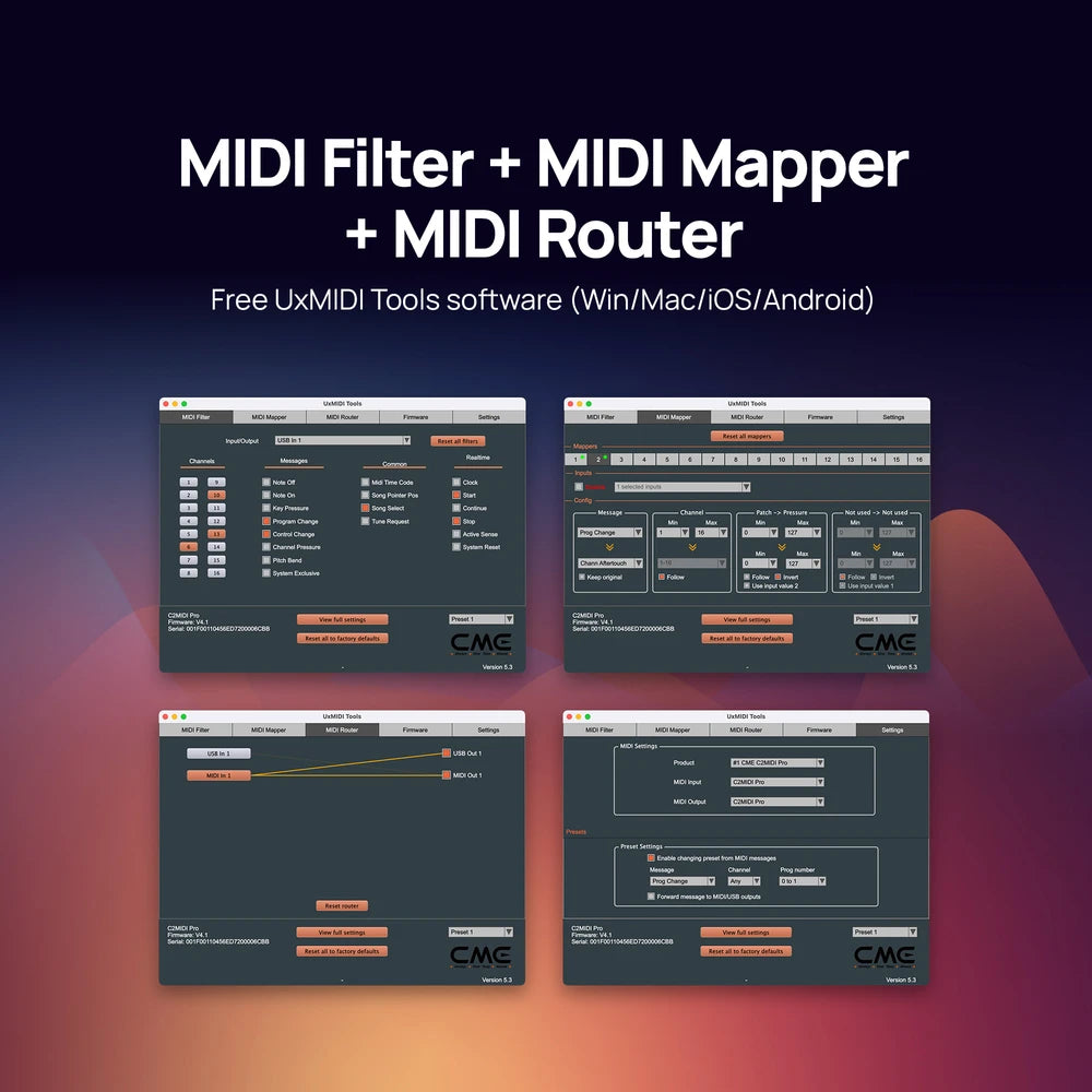 CME-C2MIDI-Pro-Smart-USB-C-to-MIDI-Interface-Cable-Software
