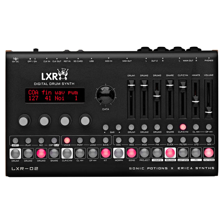 Erica Synths Drum Synthesizer LXR-02 Top View