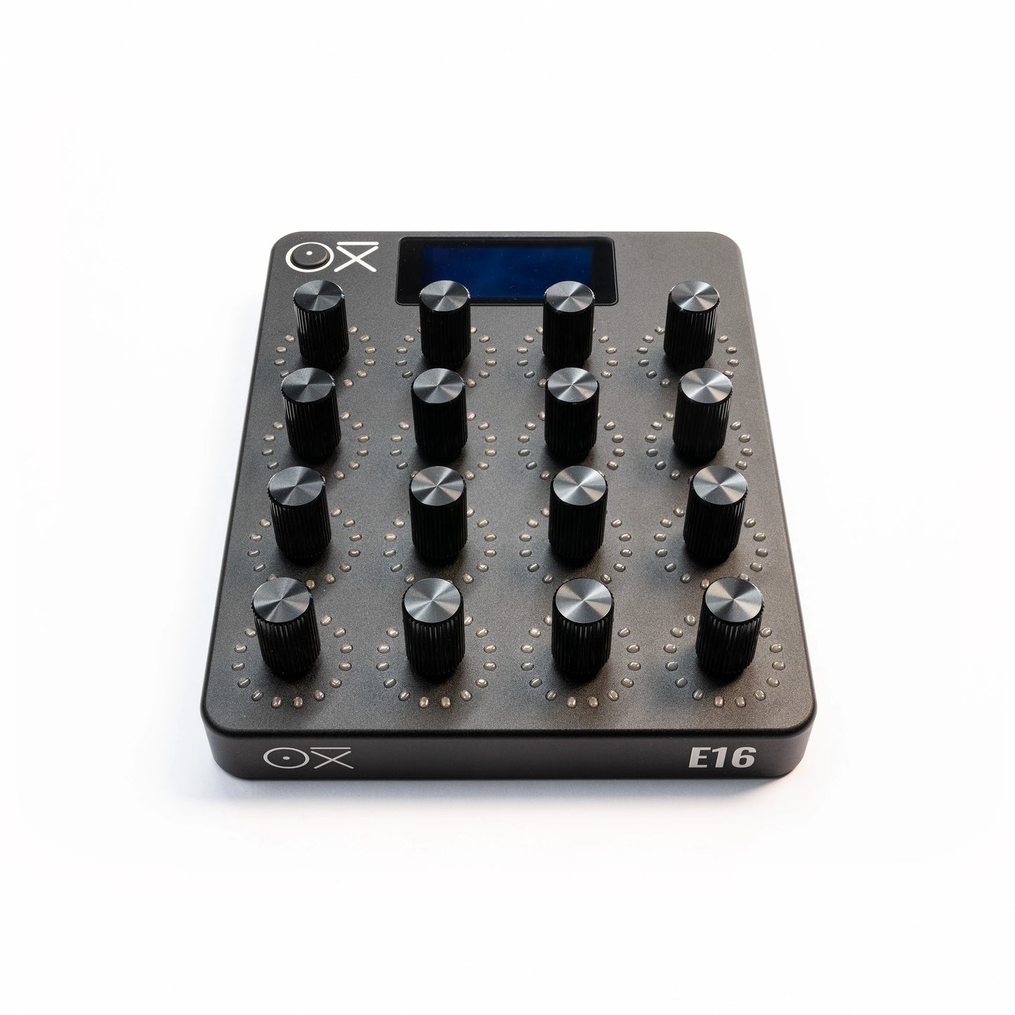 OXI Instruments OXI E16 - Desktop MIDI Encoder Controller Angled