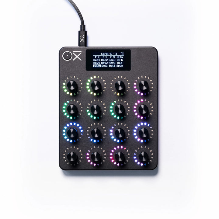 OXI Instruments OXI E16 - Desktop MIDI Encoder Controller Front View