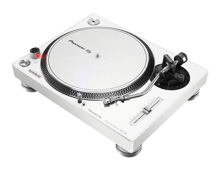PLX-500 PRO DJ Hi Torq S-Tonearm Direct Drive Turntable WHITE ANGLED