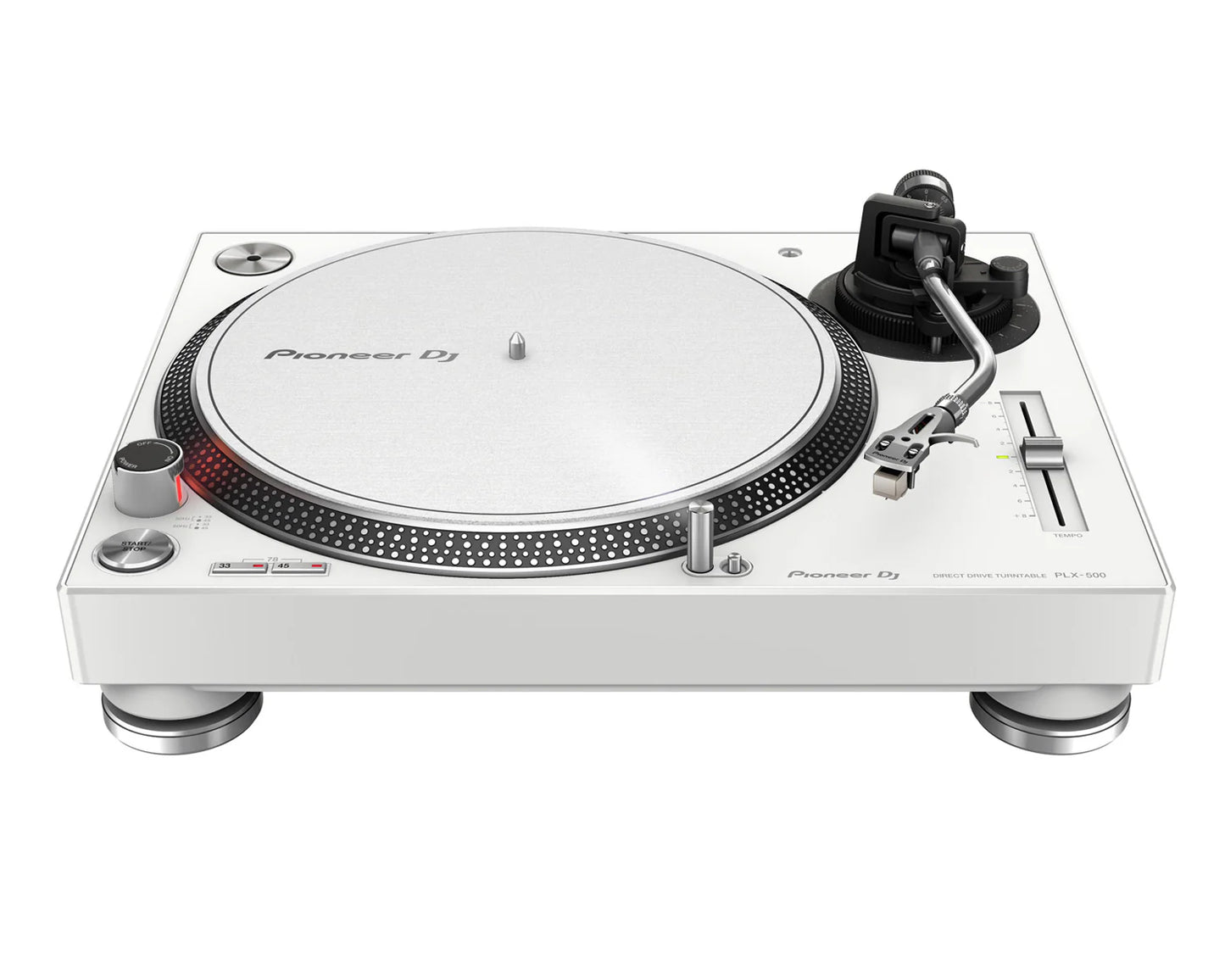 PLX-500 PRO DJ Hi Torq S-Tonearm Direct Drive Turntable WHITE FRONT