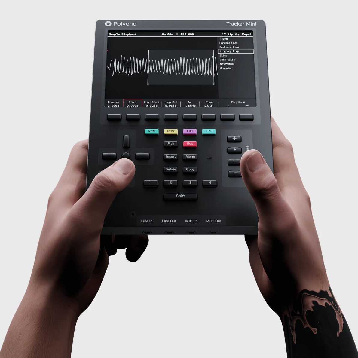 Polyend Tracker Mini Hands
